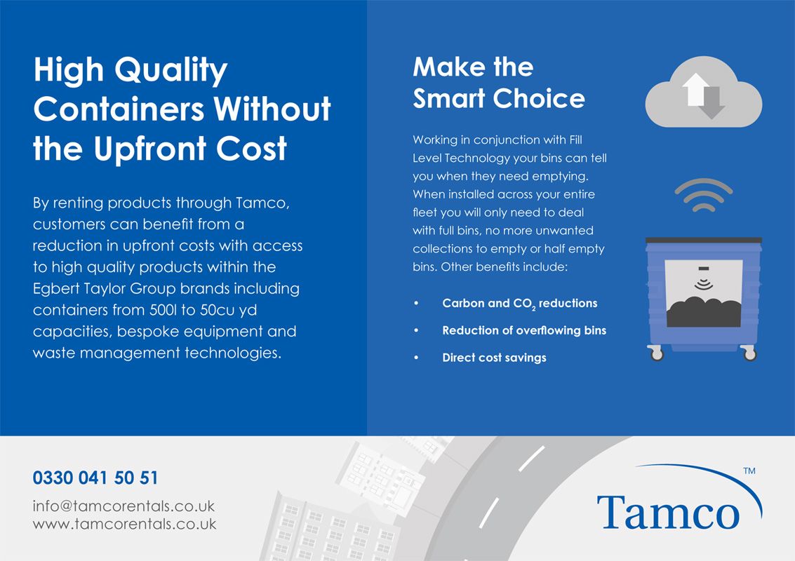 ETGUK's tweet photo. Priced out of the high quality container and waste solutions market? With Tamco, you avoid the upfront cost! https://t.co/9s3nHV5F11
