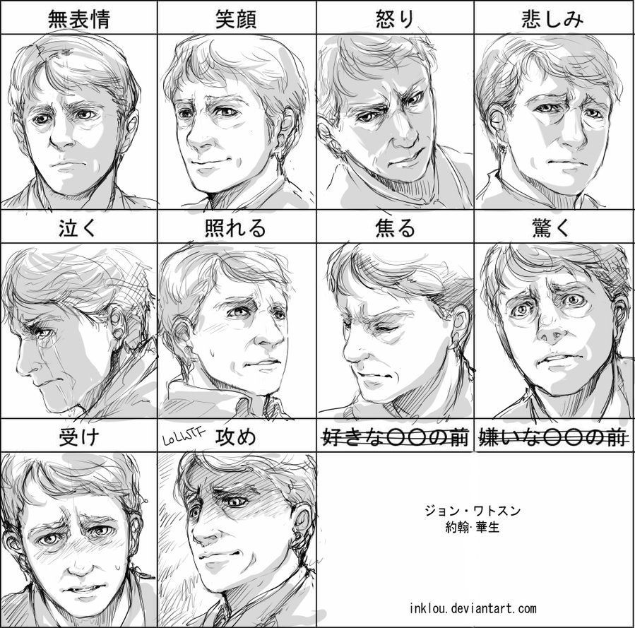 다양한 얼굴 표정 스케치 #표정 #얼굴 #드로잉 #자료 #아트인지 #Face #expressions #Drawing #Reference  #ArtInG, image size:899x889