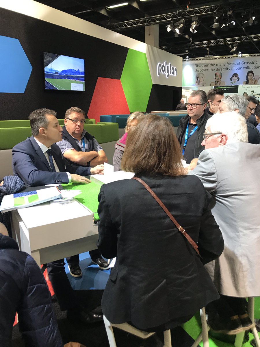 Délégation <a href="/ReseauAPS/">Réseau APS</a> accueillie par notre partenaire <a href="/polytan/">Polytan</a> au #FSBCologne #sportfacilities