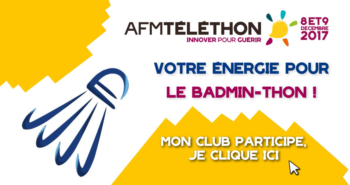 FFBaD's tweet photo. J-3⃣0⃣ avant le #Téléthon2017 

L'an dernier, le #Badminton avait récolté 81 354 euros. On fait mieux cette année ? 😉

▶️https://t.co/HE8AS6a1u6 https://t.co/a5V9KfPuBH