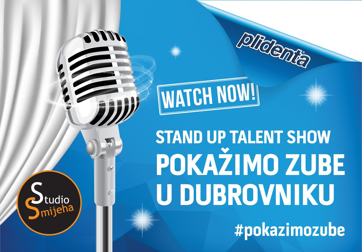 Smijeh je lijek, dođi po svoju dnevnu dozu, pogledaj najnoviju epizodu  stand up talent showa Pokažimo zube iz Dubrovnika na YT kanalu Plidente bit.ly/2AiC3dF ;) ;)