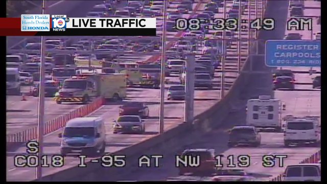 Crash on I-95 NB at NW 119th St #traffic https://t.co/rvULmQIuWB