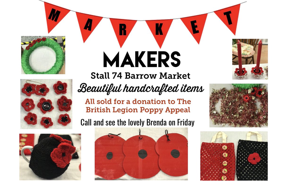 Stunning handcrafted items for sale in Barrow Market on Friday &amp; Saturday. The items are yours for a donation to The Poppy Appeal