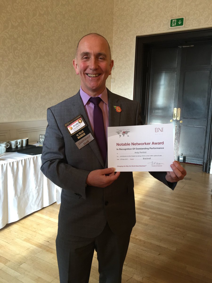 BNIBracknellUK's tweet photo. Congratulations to Andy from @PKBAccountants for winning our Notable Networker award. Andy is an unstoppable force who has generated an HUGE amount of business for his network. Well done, Andy! Come along one week to learn his secrets! #Bracknell #networking https://t.co/w3zJupW3Ic