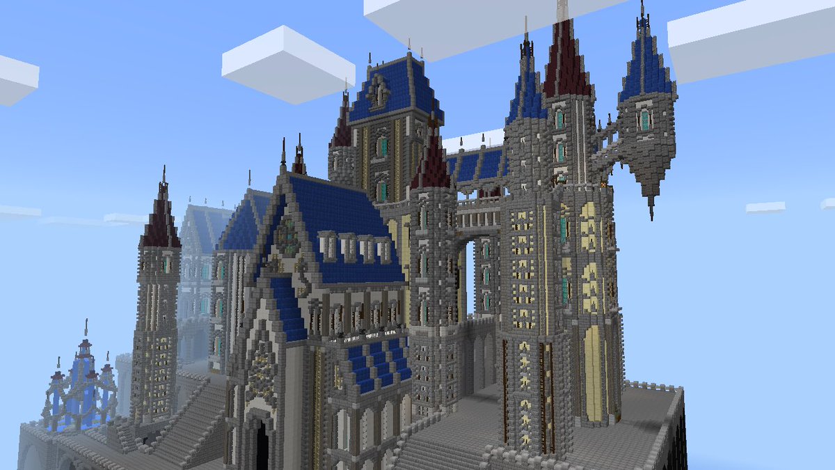 モカ Mocha على تويتر 過去作 大きい城です Pon Pさんや鶴太郎さんから知恵を借りている部分がちょこちょこあります 白地に石レンガで装飾を加えたのですが 若干趣味の悪い感じになったのが心残りです マイクラpe Minecraft建築 Minecraft建築コミュ T