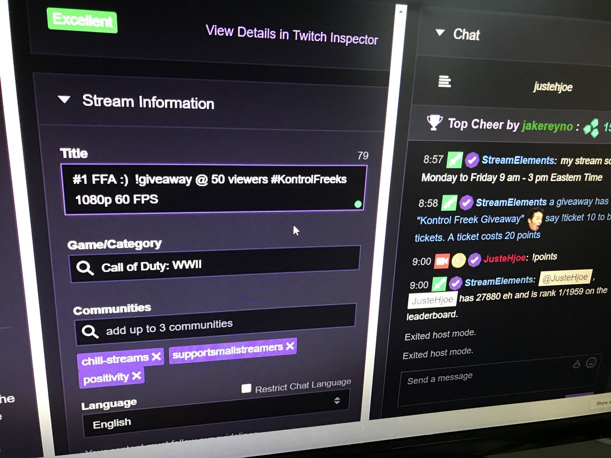 JoekersFitness's tweet image. We’re now live Twitch.tv/JustEhJoe playing some #CODWWll i stunning 1080 60fps #1 FFA @TwitchSharer @twitchtvhost @Twitch_RT @TwitchRetweet_ @TwitchRetweetr @ShoutGamers @Reflections_II @GamerRetweeters #SupportSmallStreams #streaming #cod #fps
