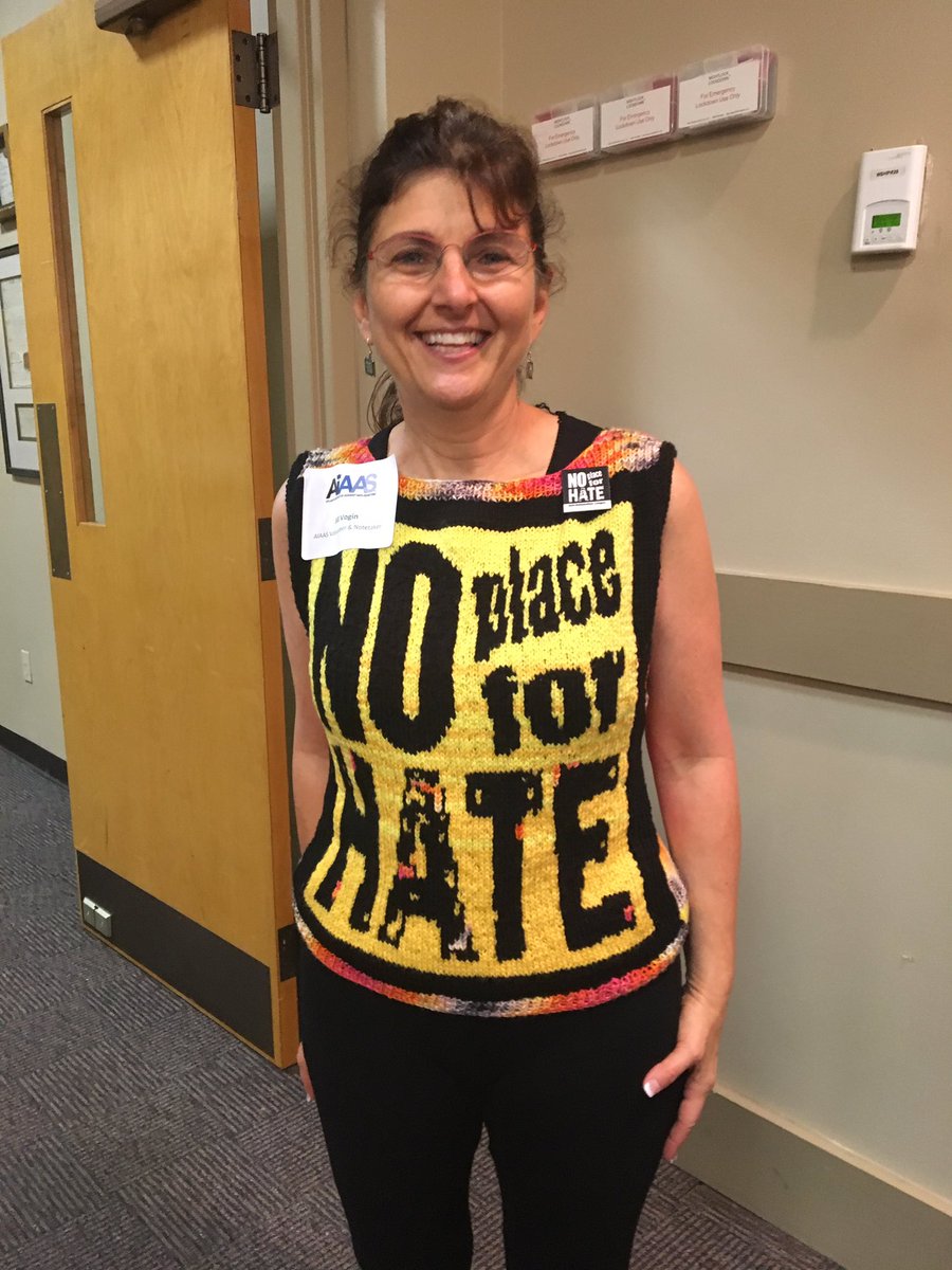 apadillagoodman's tweet photo. She knitted this herself! #noplaceforhate @ADLSoutheast @NPFH_Southeast https://t.co/9djGrY3NiW