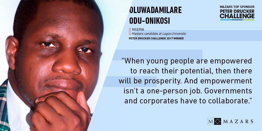 ForvisMazarsGrp's tweet photo. D – 1 day till the #GPDF17! Prosperity is no one person job explains Oluwadamilare Odu-Onikosi, winner of this edition of the #PDC2017
https://t.co/eNsy9FAW5n https://t.co/lzhFhob3jw