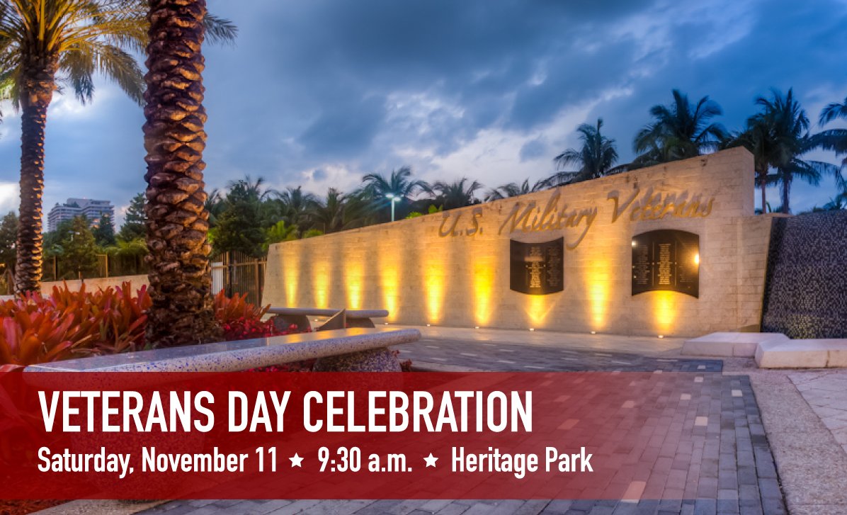 CityofSIB's tweet photo. This Saturday, honor our military veterans at the annual Veterans Day Celebration at Heritage Park. Then join us in the evening for a "Salute to our Veterans" concert at Gateway Park. #VeteransDay https://t.co/Y6UPbQRq6G