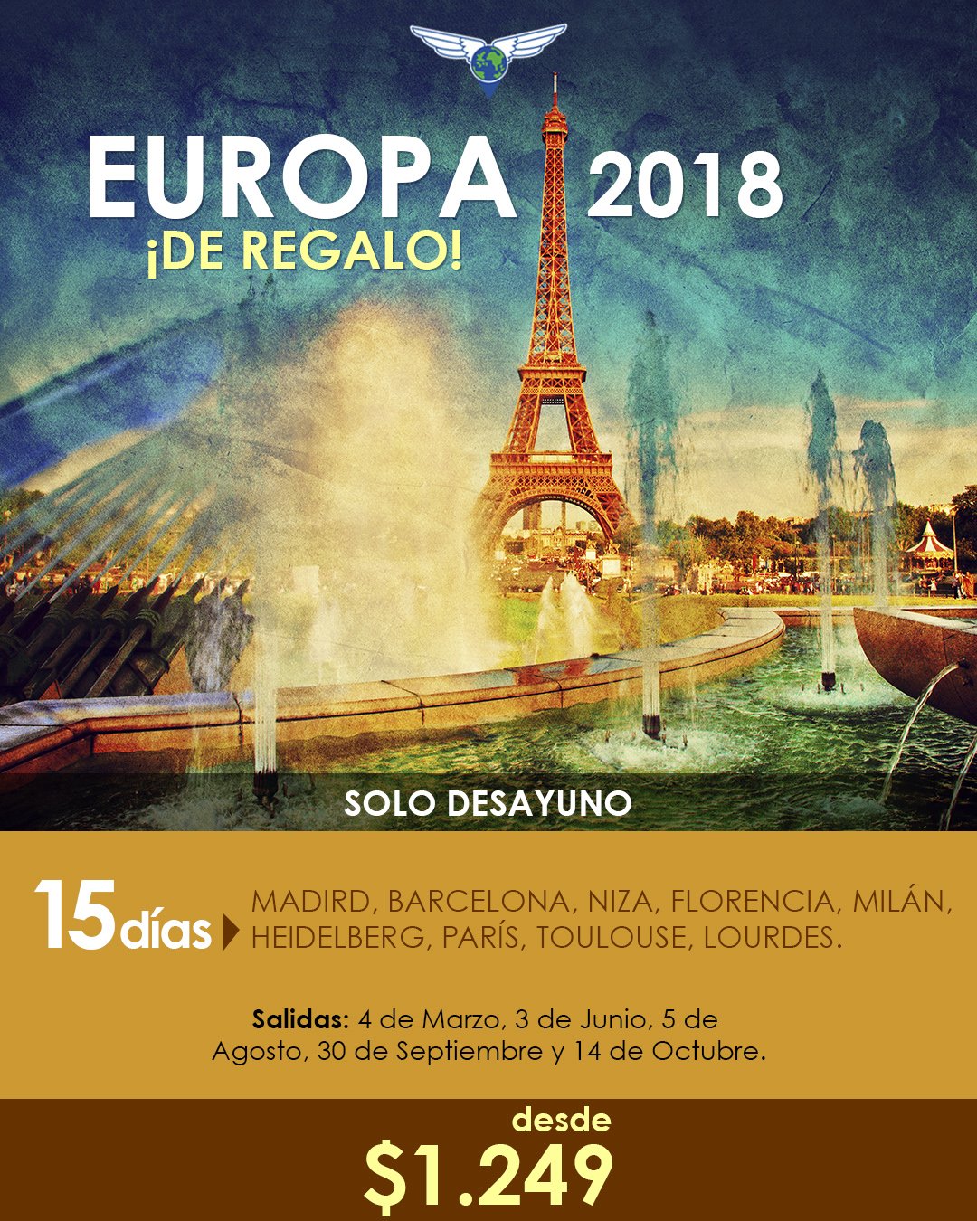 Lusitana Tours PA Twitter: ¡De regalo! 2018 Alístate para viajar a #Europa durante 15 días #SoloDesayuno. ¿Qué esperas? recorre nuevos destinos. https://t.co/VkyE4XoTYq" / Twitter