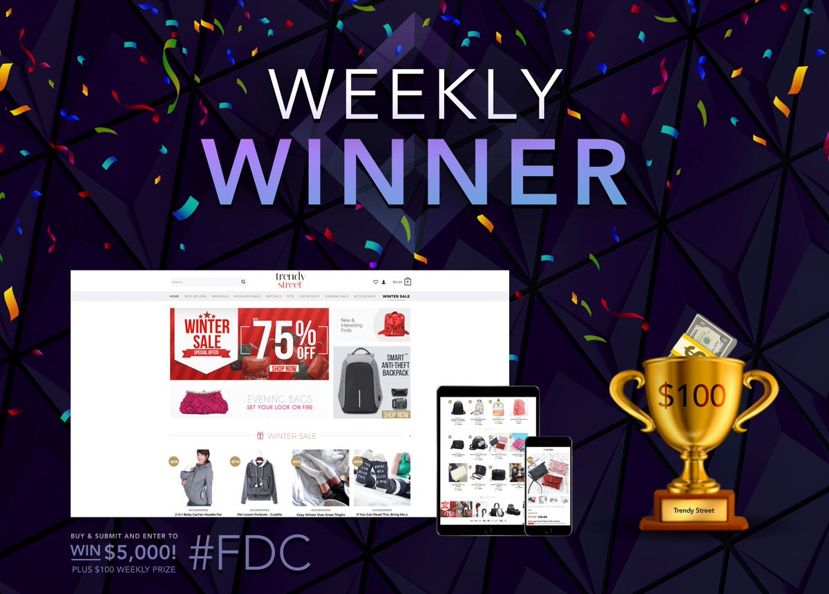 Congrats to Trendy Street (trendy-street.com) for winning our second weekly prize of $100 in the Flatsome Design Competition!  🎉😍 #FDC