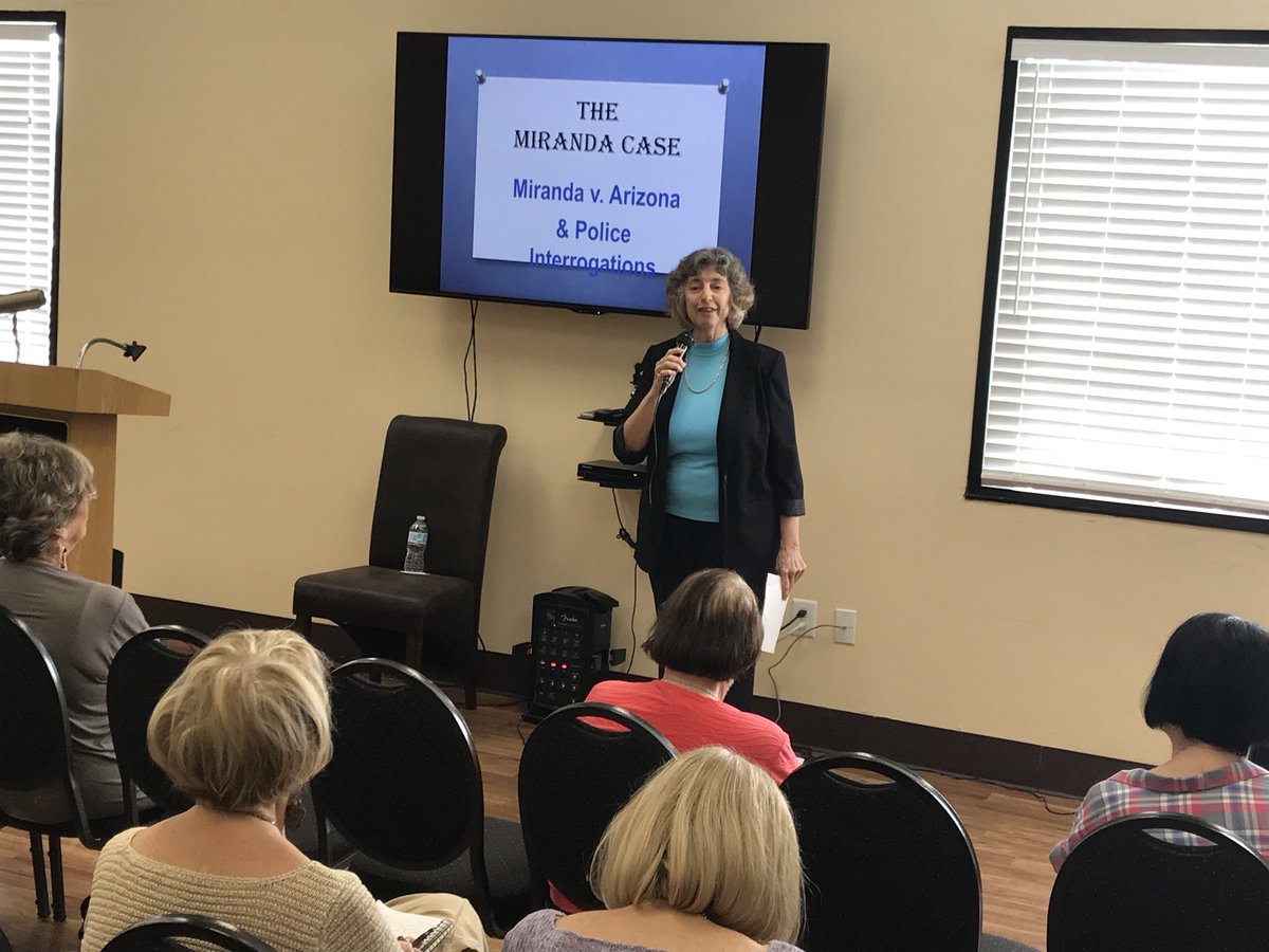 LLINSU's tweet image. Elaine Cohen, Esq. @DPJCC #lifelonglearning lectures #police #interrogations #Miranda and you. @NovaSE #Learningislifelong