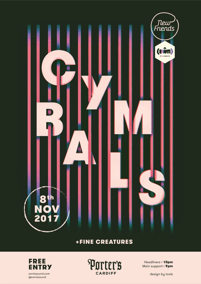 TONIGHT from 9pm! <a href="/CYMBALSmusic/">CYMBALS</a> + @fine_creatures play <a href="/Porterscardiff/">Porter’s Cardiff</a>. Free entry!