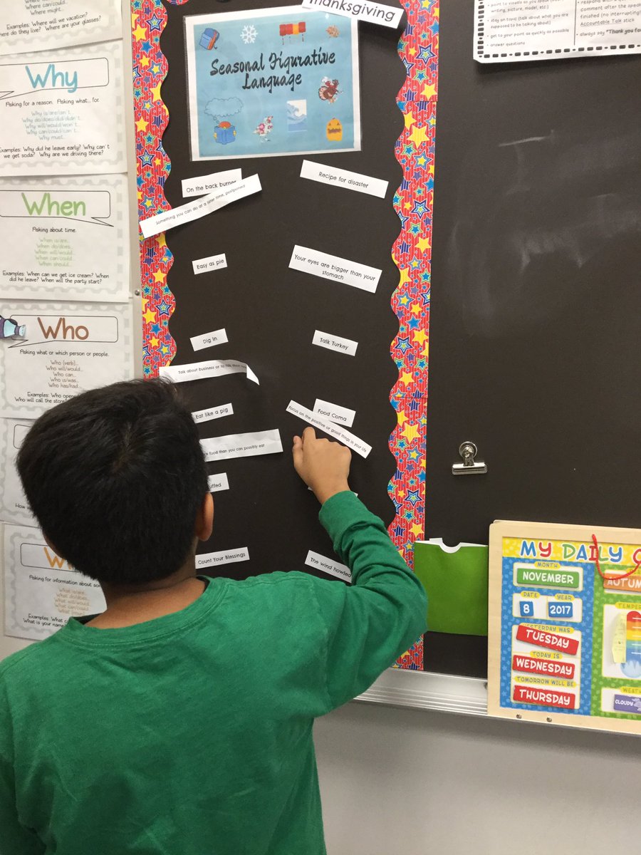 speechinthemidl's tweet photo. The birthday boy is 'digging in' to our figurative language terms related to the Thanksgiving holiday. #punintended #jerichoms #slp https://t.co/2zyq2pog7l