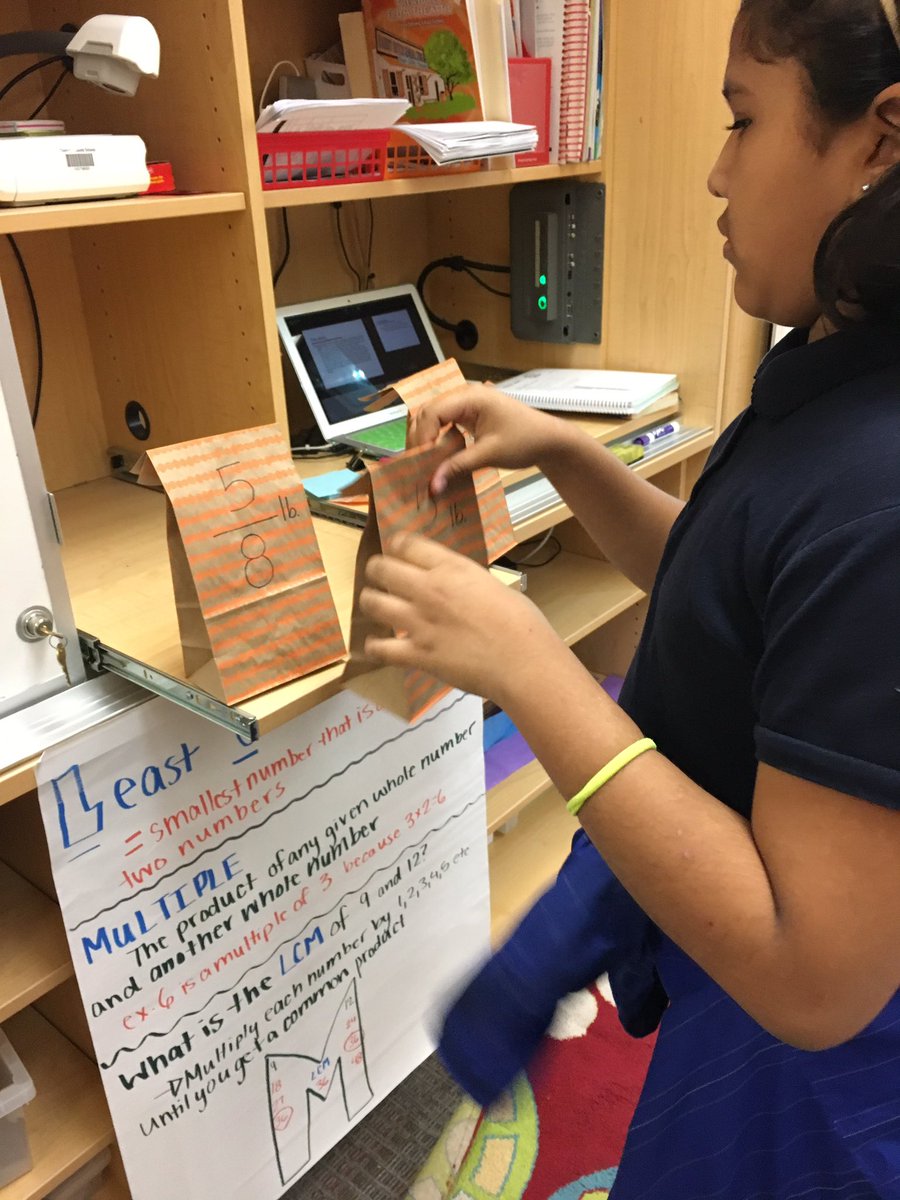 stephbecksAOE's tweet photo. Our @mightyislanders teacher cadet John is doing a great job helping our class! Today we compared and ordered fractions with unlike denominators on a number line #math #m3 https://t.co/37od0xnmhU