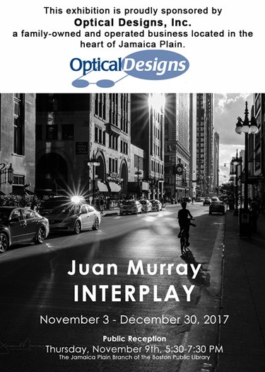 Juan Murray: Interplay at JP Library, 11/9, 5:30-7:30 PM.  Sponsored by <a href="/OpticalDesigns/">Optical Designs</a> , supported by <a href="/JPBLFriends/">JPLibraryFriends</a> ow.ly/fXSf30gs20A