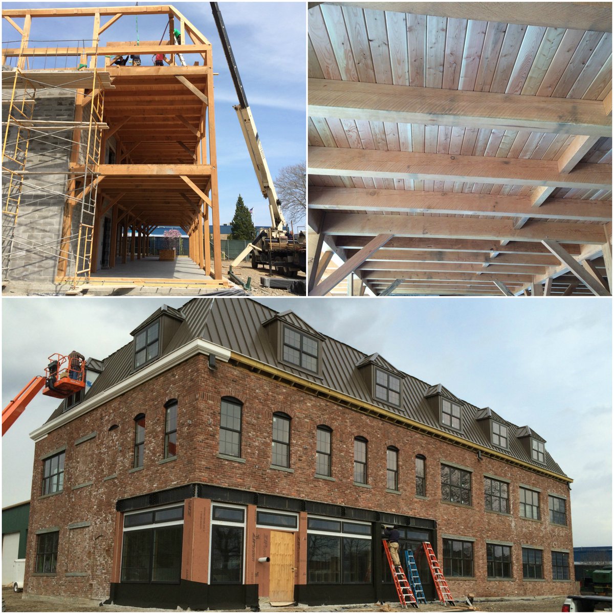 This office building in Hauppauge is coming along nicely! Materials provided include, 2x6 T&amp;G Fir Select Deck &amp; Andersen 100 Series Windows.