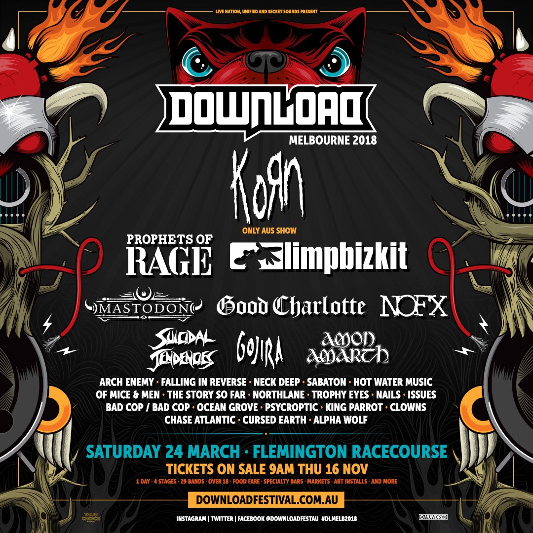 The lineup for #DLMELB2018 has been announced! <a href="/DownloadFestAU/">Download Festival Australia</a>

downloadfestival.com.au
