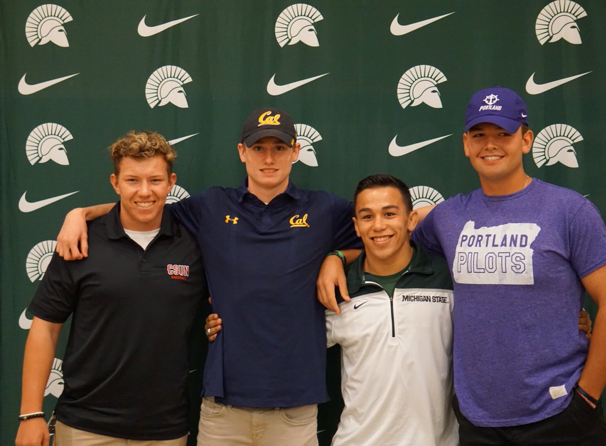 dlsathletics's tweet photo. Congrats to Trace Tammaro - Portland, Austin Elder - CSU Northridge, Peyton Omania - Michigan State and Daniel O’Connell - Cal 🏊‍♂️🤼‍♂️⚾️ #NLI https://t.co/vthuhUZrUu