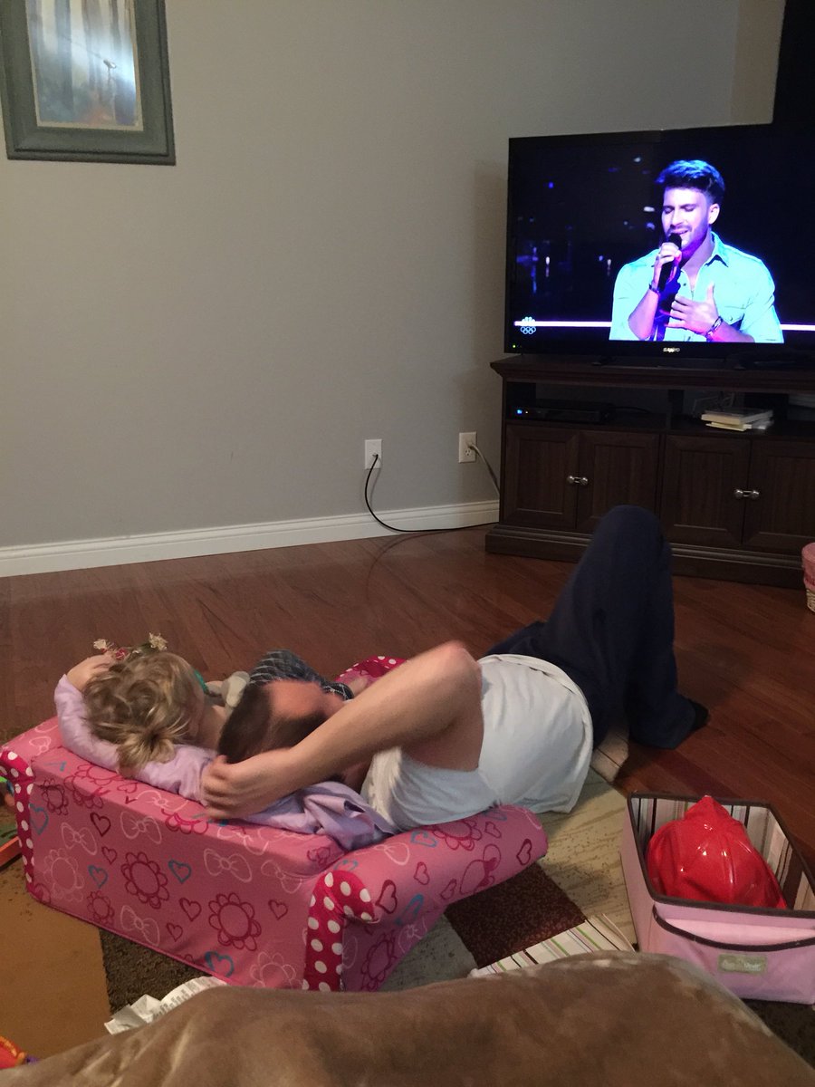Loves watching the voice with mommy and daddy! #TheVoice