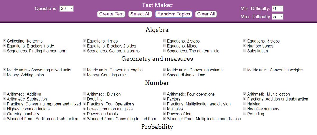 StudyMaths's tweet photo. NEW: Create mini-tests on specific topics with a click of a button. Perfect for low-stakes quizzes. Prints out nicely too.
Try it here: https://t.co/P3YihEUp7X https://t.co/xbg4n5cpCz