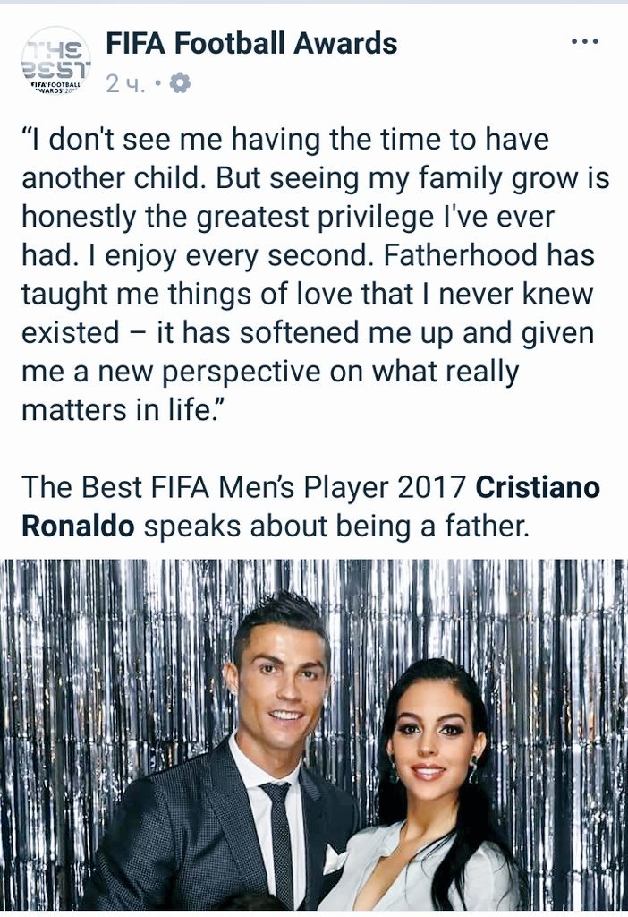ela981's tweet image. Cristiano about fatherhood.😍😍😍And then people said that he is selfish..No,he isn't! @Cristiano is GOAT in football and in life! #cr7 #perfectplayer #perfectfather 💪⚽️😍💜👏