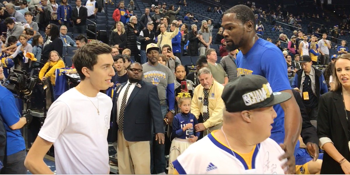 LostNUnbound's tweet photo. So Kevin Durant cursed me out courtside at the Warriors game 😂. Called me a "motherf****** who only talks on Twitter" LOL . Here's a sneak peek of today's video: https://t.co/JIfGhxZCz2