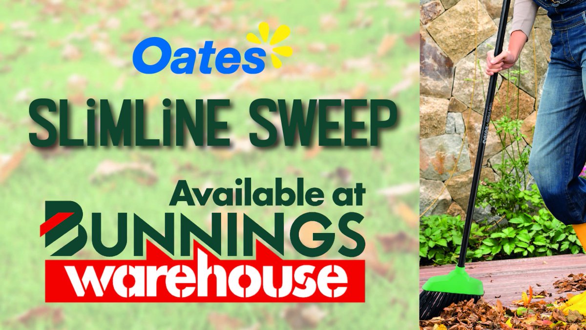 Our #SlimlineSweep #OutdoorBroom is perfect for #sweeping all your paved areas and it's available at <a href="/Bunnings/">Bunnings Warehouse</a>! #oatescleansbest #cleaning