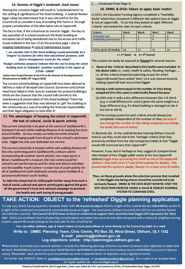 SaveDiggle's tweet image. Please read the Save #Diggle Action Group Winter 2017 Newsletter, which provides vital factual information, together with details of how to object to the planning applications: