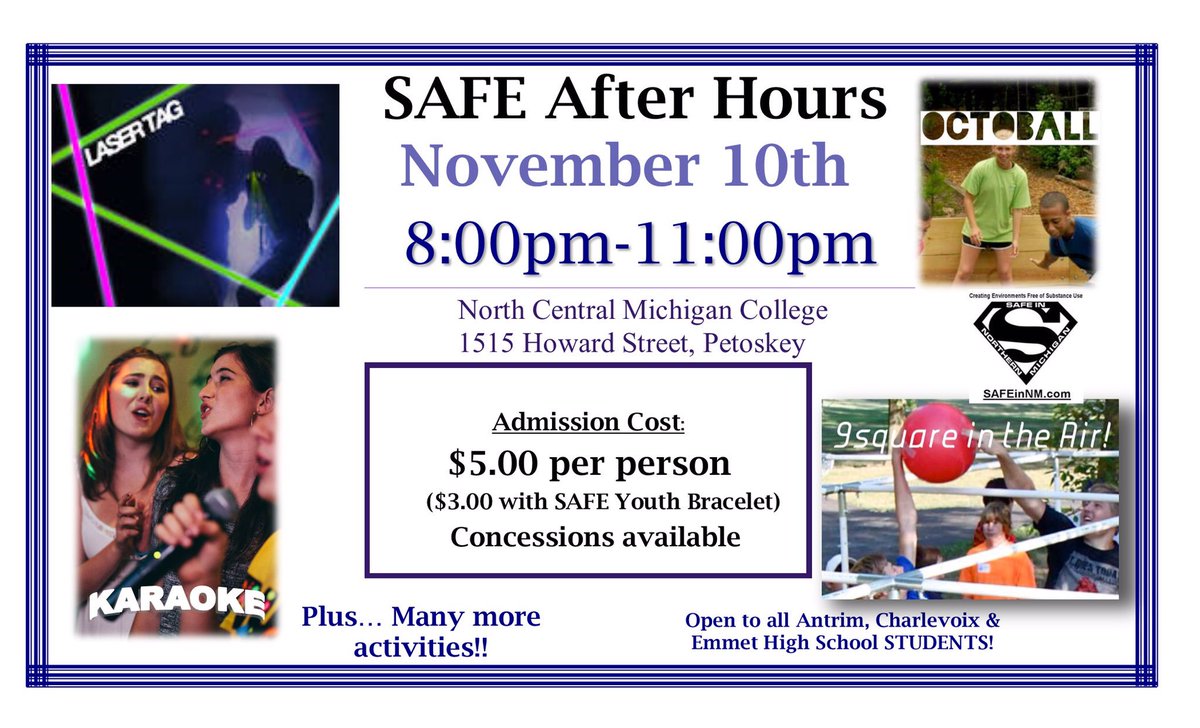 SAFEYouth's tweet photo. THIS FRIDAY!! Laser tag, karaoke, 9 square in the air, octoball and more!! 8-11pm @ NCMC https://t.co/qHi97wtv9z