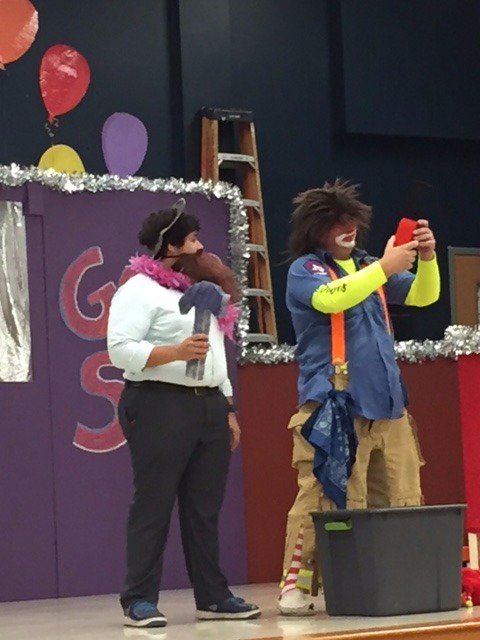 Fire Safety Performance this morning. Mr. Kluver was a great sport!!