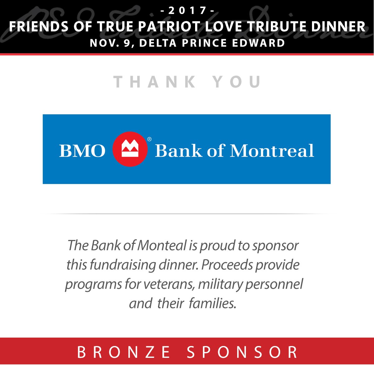 PEITribute's tweet photo. Thank you @BMO for being a Bronze Sponsor of the #pei Tribute Dinner on Nov 9 at the Delta. https://t.co/V3MQpmXbGU https://t.co/Jqjhg47DRM