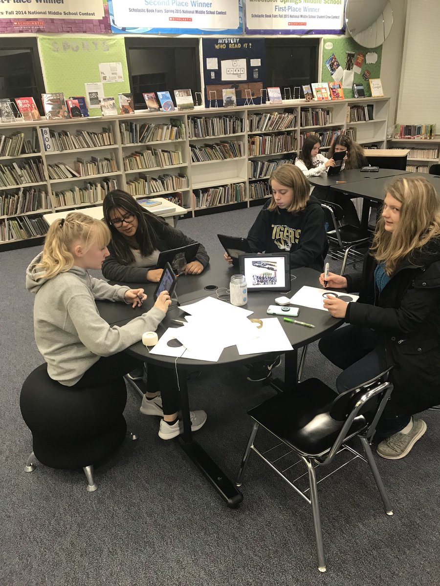 kbiebighauser's tweet photo. WEB leaders planning our next lesson. Making an impact with our 6th graders. #esmsimpact https://t.co/1hRXiwYUZ1