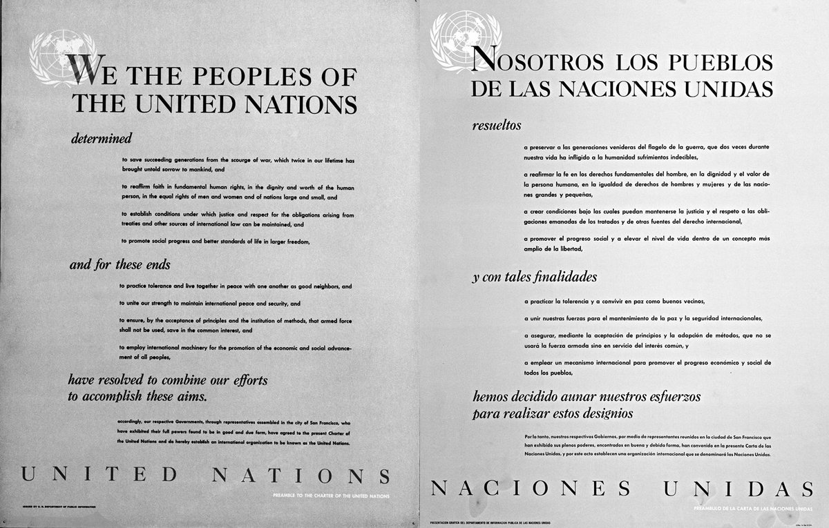 When was the last time you read the #UNCharter? 📜👀❓
 
Look no further, now that #280characters democracy has arrived, let’s take a moment to celebrate our shared values with an emoji-annotated Preamble!

Here we go! 🙌🏽