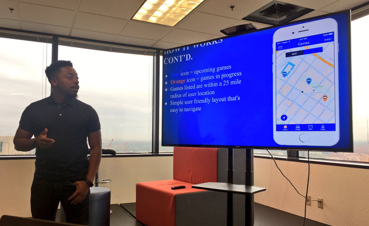 VCimpact's tweet photo. Today at @1MillionCupsSAC @hoopsmaps is pitching! They just pitched on @ABCSharkTank and have been featured on @espn! #1MC https://t.co/Ao4Bsw1pd6