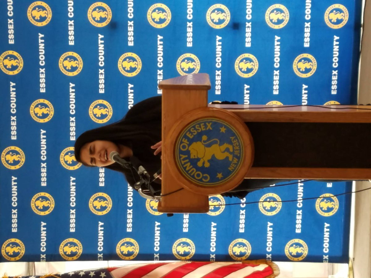 Joe_D_EssexExec's tweet photo. Jarlyn Rodriquez, one of our ECVTS West Caldwell Tech students did a wonderful job singing the Star-Spangled Banner. https://t.co/ipo18MBHtJ