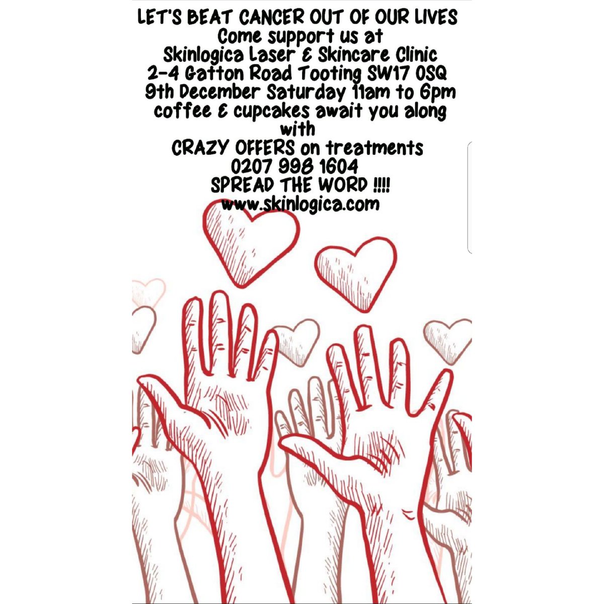 Skinlogica Supports Macmillan. Crazy offers will be available to purchase on the day