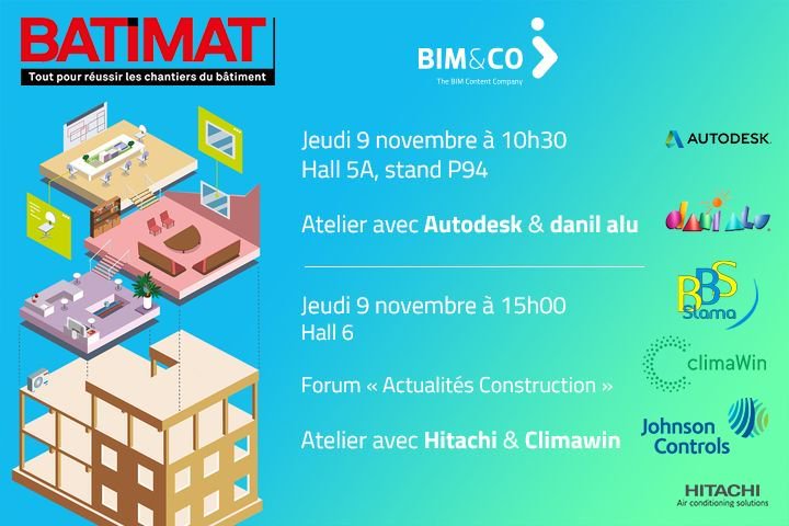 bimandcoDACH's tweet photo. Reminder- Morgen: Workshop mit #Autodesk &amp; #Danialu um 10:30 - Workshop mit #Hitachi &amp; #Climawin um 15h00 https://t.co/O4Iqq2noQa #Batimat https://t.co/0ZBAX6XlCX