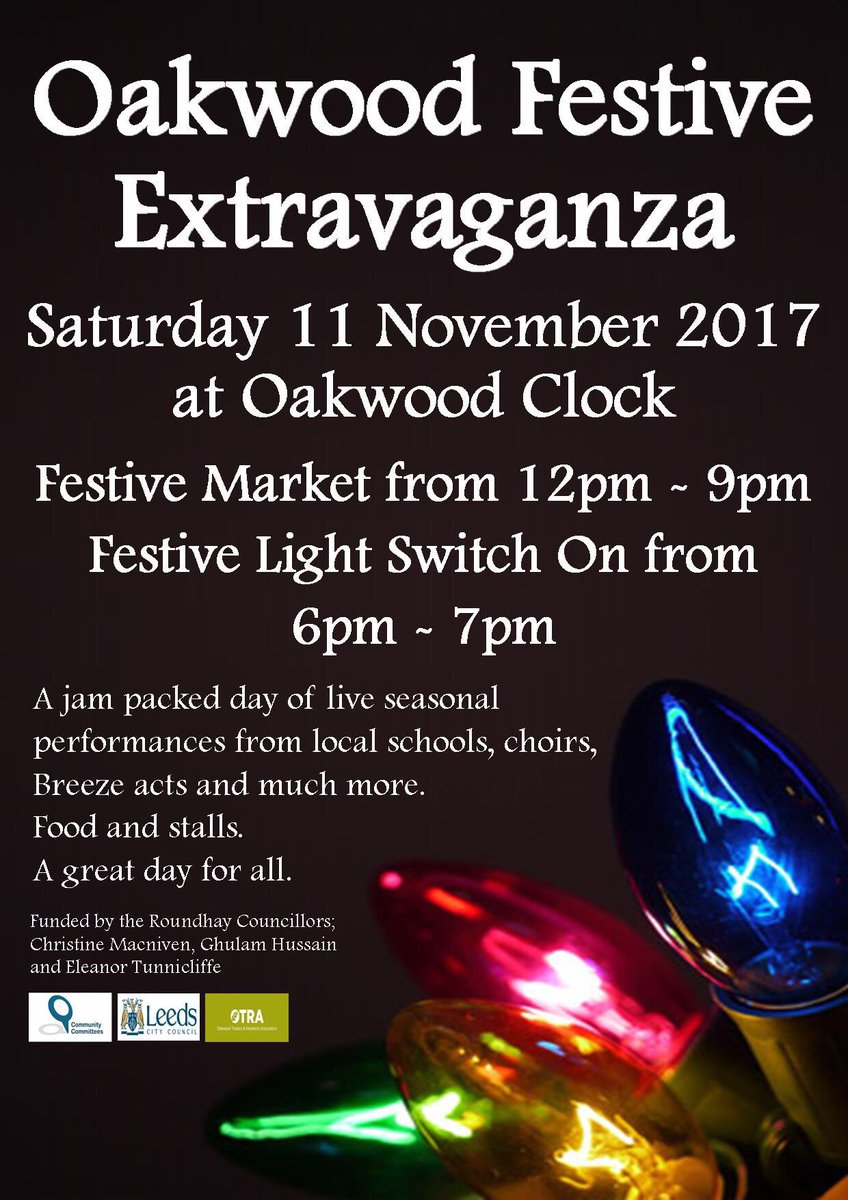 We’ve got an exciting line up <a href="/LoveOakwood/">Oakwood Leeds</a> on 11/11 12-9pm .....Watch this space!