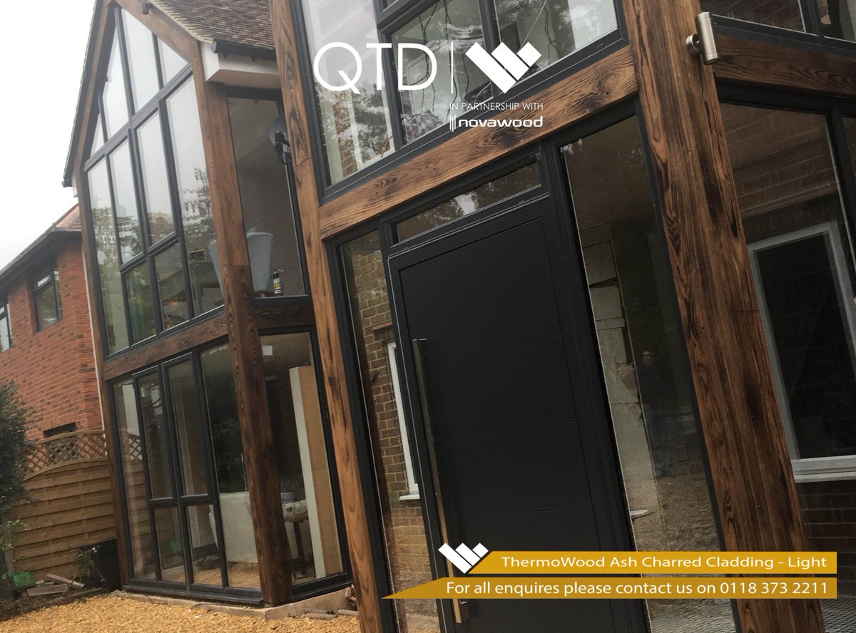 QTDLtd's tweet photo. ThermoWood Ash Charred Cladding (Light), such a perfect choice of material for this project! #CharredCladding #QTD #ThermoAsh https://t.co/AQ2btSe7fd