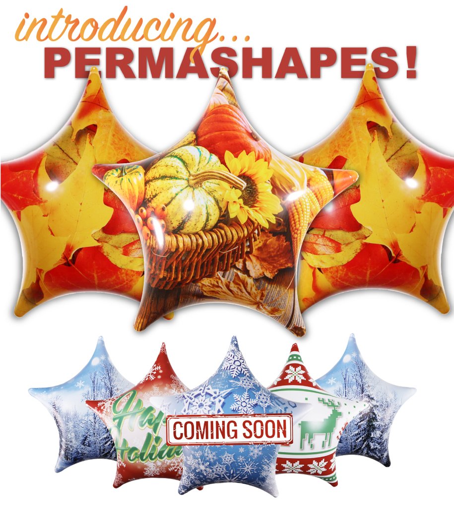 Ballooninmedia's tweet photo. The seasons are changing and so are our balloons! PermaShapes are the perfect alternative to mylars, and are completely reusable #heliumfree #balloons https://t.co/COF406wb48