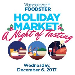 vanfoodster's tweet photo. SAVE THE DATE: @Vanfoodster presents A Holiday Market on Wednesday December 6 @silkroadtea + more markets, details soon! https://t.co/PkX8fLXxEo