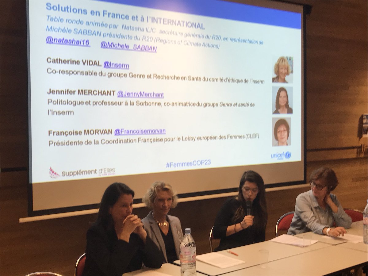 MooshonCrypto's tweet photo. Table ronde n•1 avec Catherine Vidal @Inserm, @JennyMerchant, @Francoisemorvan : Solutions en France et à l’international. #FemmesCop23 @UReportFrance @UNICEF_france https://t.co/qoMYeuxeve