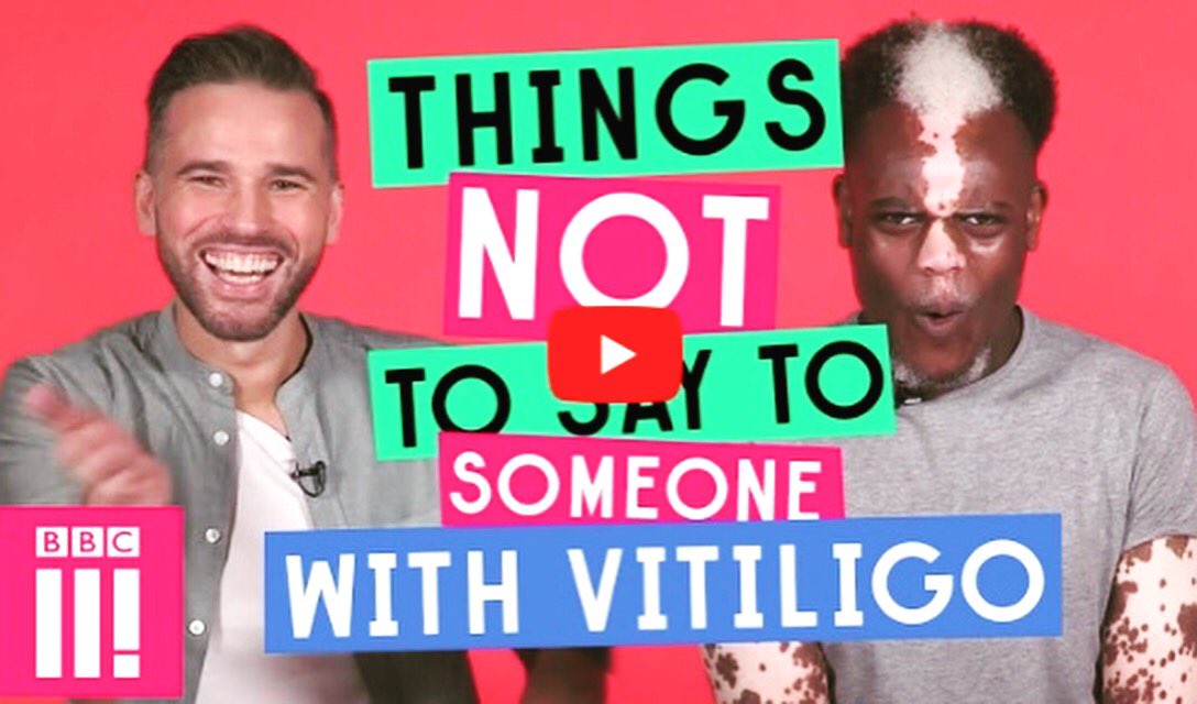 vitiligosociety's tweet photo. The Final Edit! What Not To Say To Someone With Vitiligo featuring 8 awesome people 🤗 #Vitiligo 
https://t.co/7NwiOgGSOy https://t.co/eBHnLpq4iw