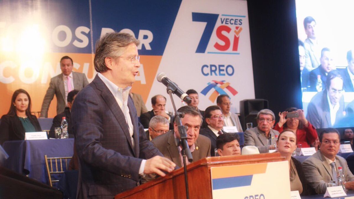 LassoGuillermo's tweet photo. Debemos decir SÍ a la #ConsultaPopular y debemos decir SÍ a las 7 preguntas porque el movimiento @CREOEcuador es un movimiento de principios. Sin importar quién la haya convocado. https://t.co/Xrj48UKXvN