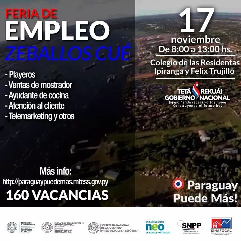 DGE_Py_'s tweet photo. ¡ATENCIÓN a todas las personas de ZEBALLOS CUÉ! El 17 de Noviembre estaremos en el colegio de las Residentas Ipiranga y Félix Trujillo https://t.co/dtEHqr8lfj