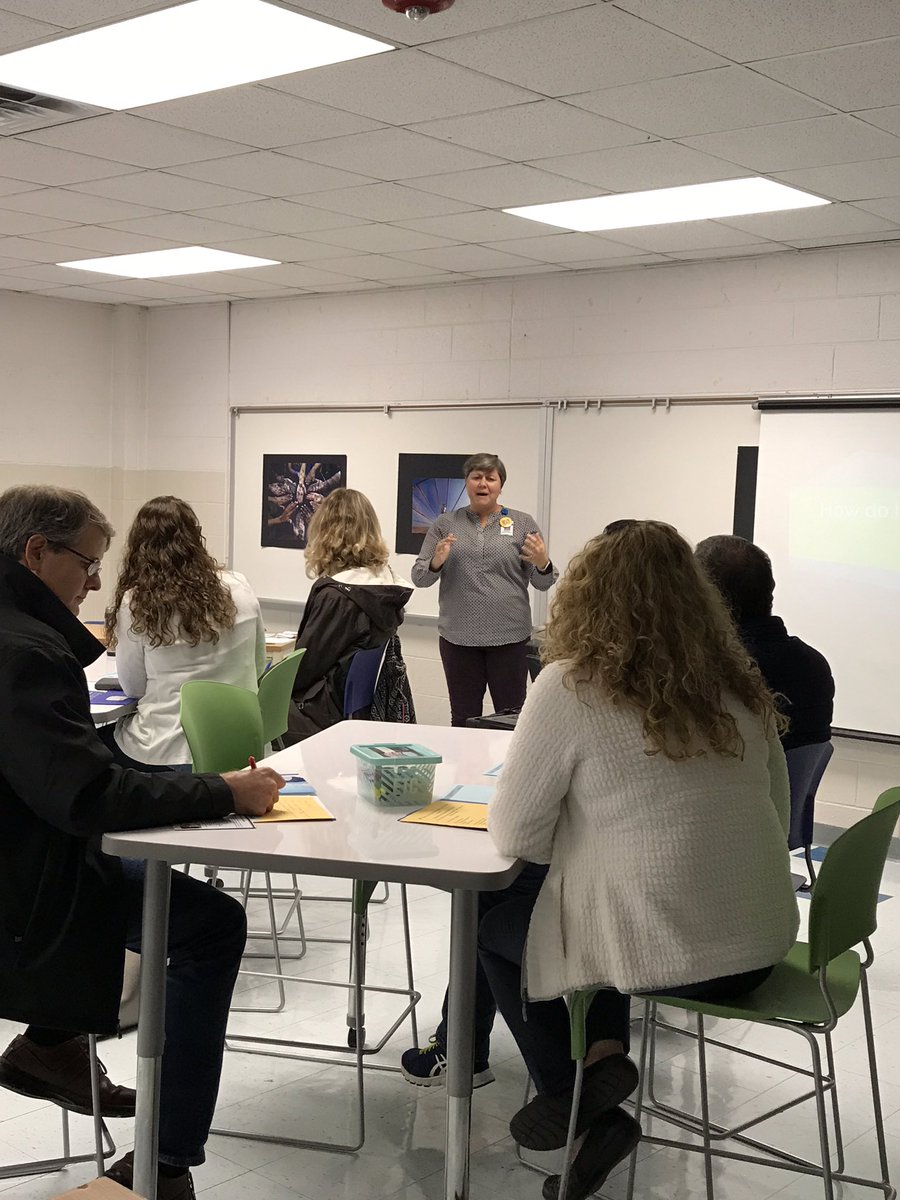 WestMillbrook's tweet photo. @millbrookmagnet @wcpssmagnets Jessica Collins leading an IBMYP activity for future West Millbrook Magnet families. #LoveIB https://t.co/Wpp2FTdAZ7