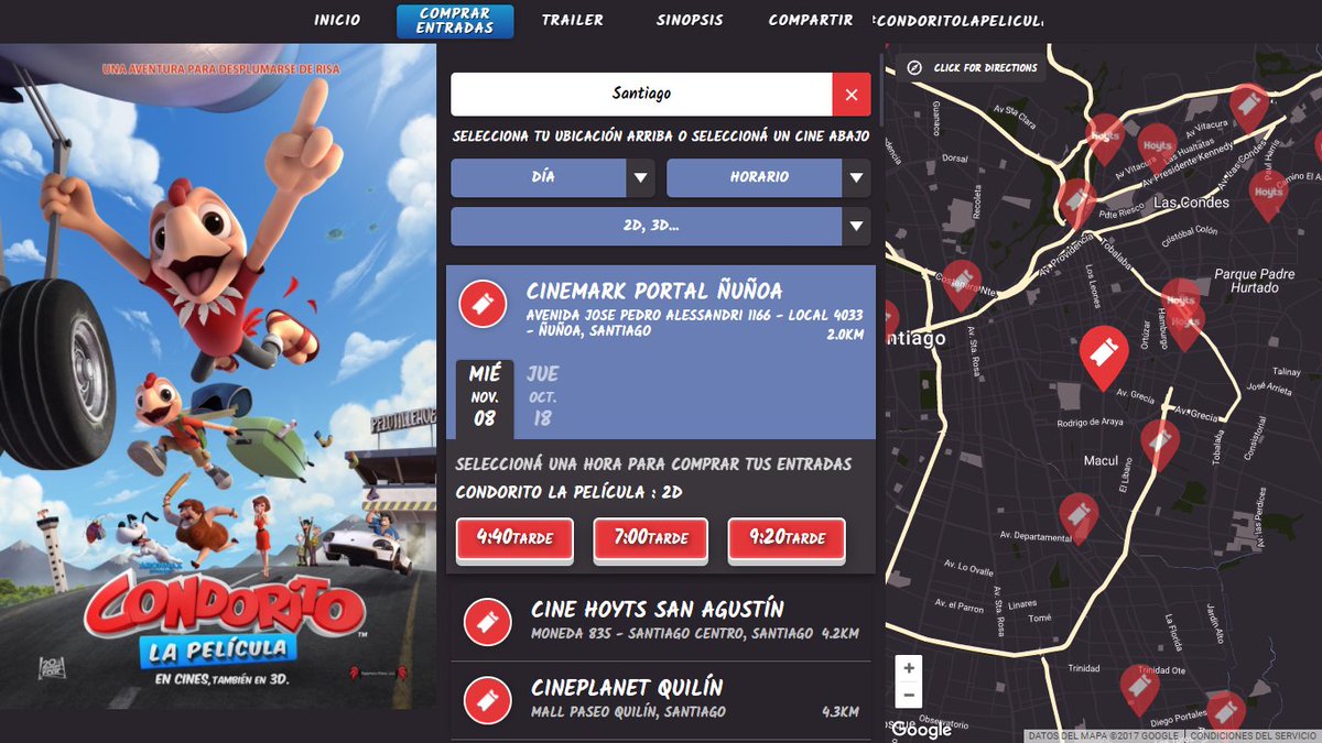 Si todavía no pudiste ir a verla, ¡es una excelente semana para visitarme en el cine! ¡Los espero en la pantalla grande cumpitas! #CondoritoLaPelícula #CHILE entradascondorito.cl/showtimes/