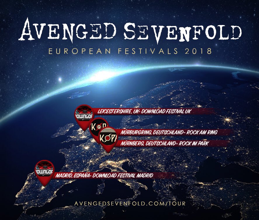 TheOfficialA7X's tweet photo. Europe, we're coming back for festival season! Stay tuned because there's more announcements to come. Tickets: https://t.co/rUvqKws7eG https://t.co/SnwJkDe2Cx