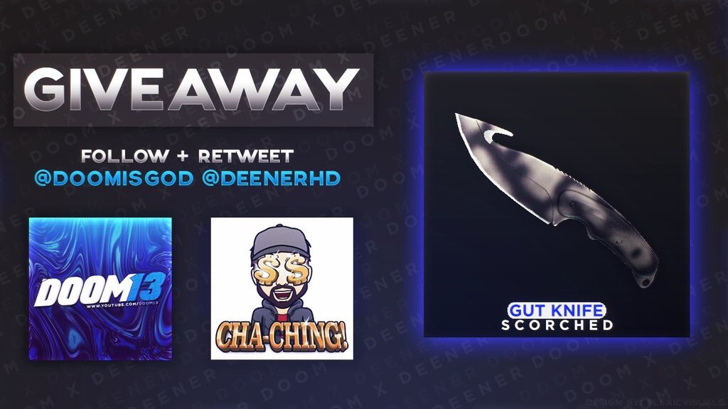 DoomisGod's tweet photo. KNIFE GIVEAWAY!

RT + LIKE + FOLLOW @DoomisGod + @DeenerHD 

Tag a friend!

ROLLING IN 3 DAYS https://t.co/mGRlx6wA6e